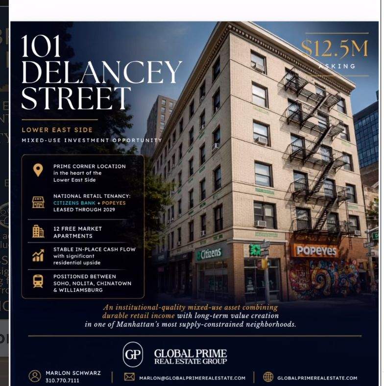 101 DELANCEY STREET Lower East Side, New York, NY 10002 | Mixed-Use Asset