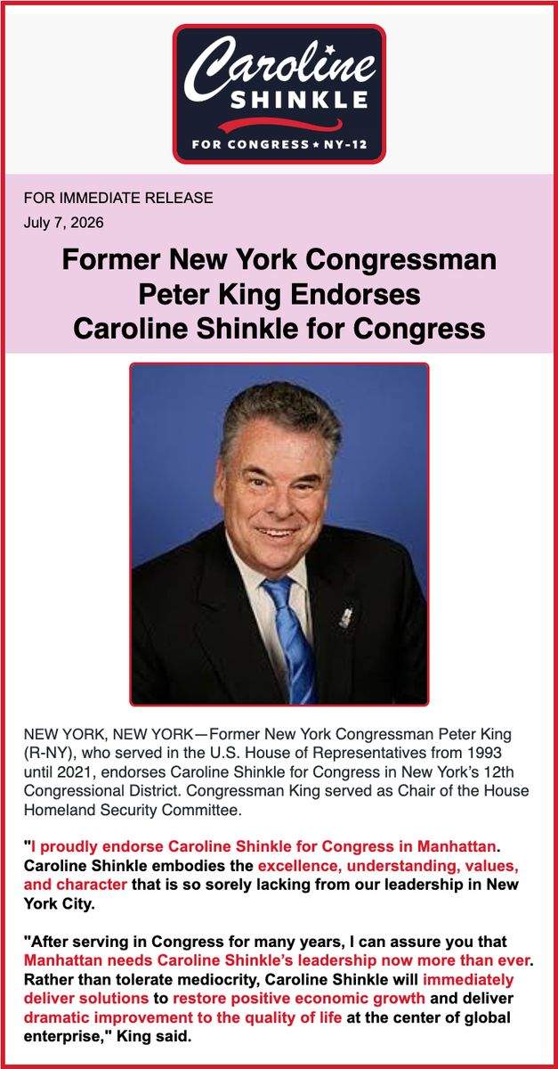 Peter King Endorses Shinkle for Congress | YESODI
