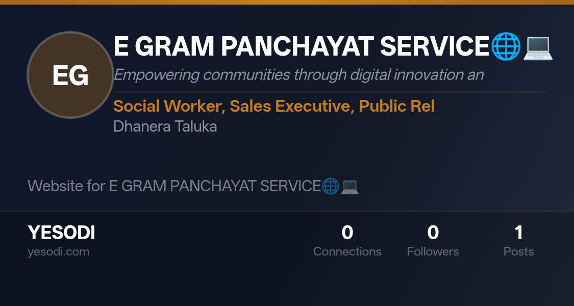 My Yesodi business card. Connect with me… | E GRAM PANCHAYAT SERVICE🌐💻 on YESODI