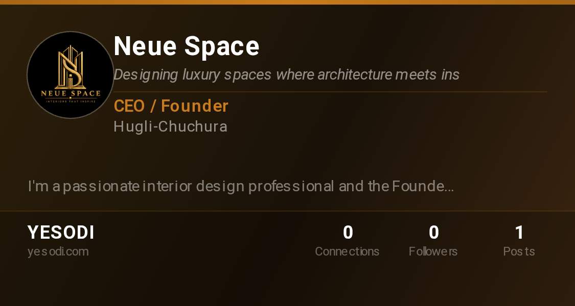 My Yesodi business card. Connect with me… | Neue Space on YESODI