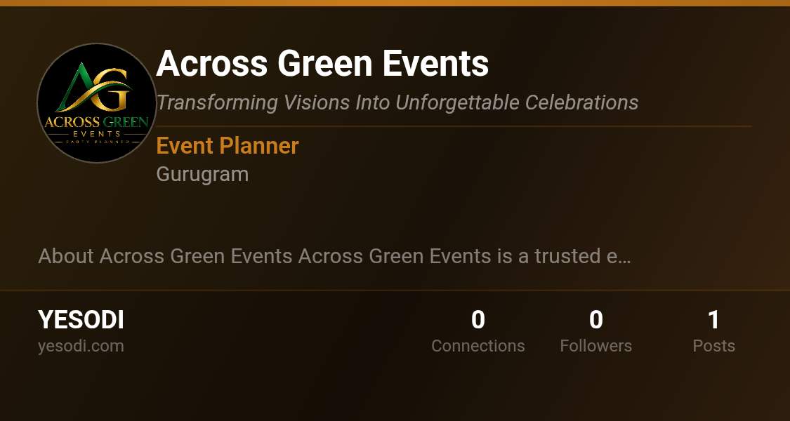 My Yesodi business card. Connect with me… | Across Green Events  on YESODI