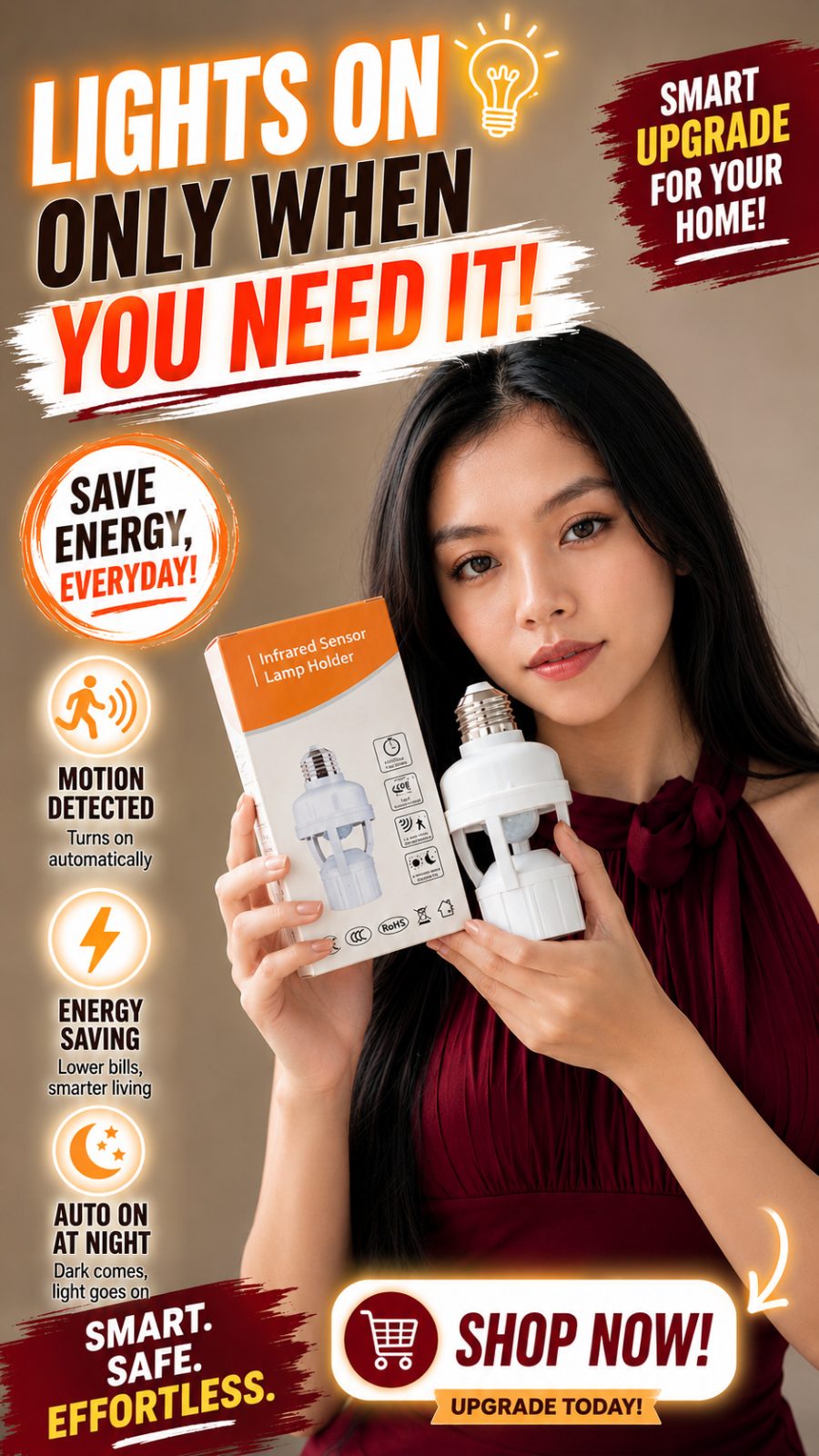 Sensor Night Lamp · 360° Adjustable Motion Sensor Night Lamp… | Ms.Eve on YESODI