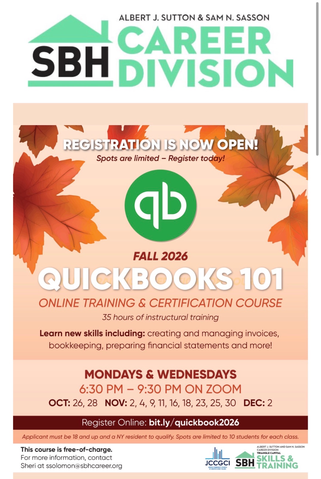 QuickBooks 101 Online Training | Education | William Lebovics | YESODI