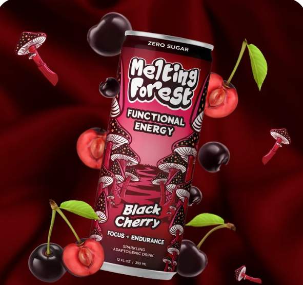 Mushroom Energy Drink: Natural Boost with Black Cherry Flavor